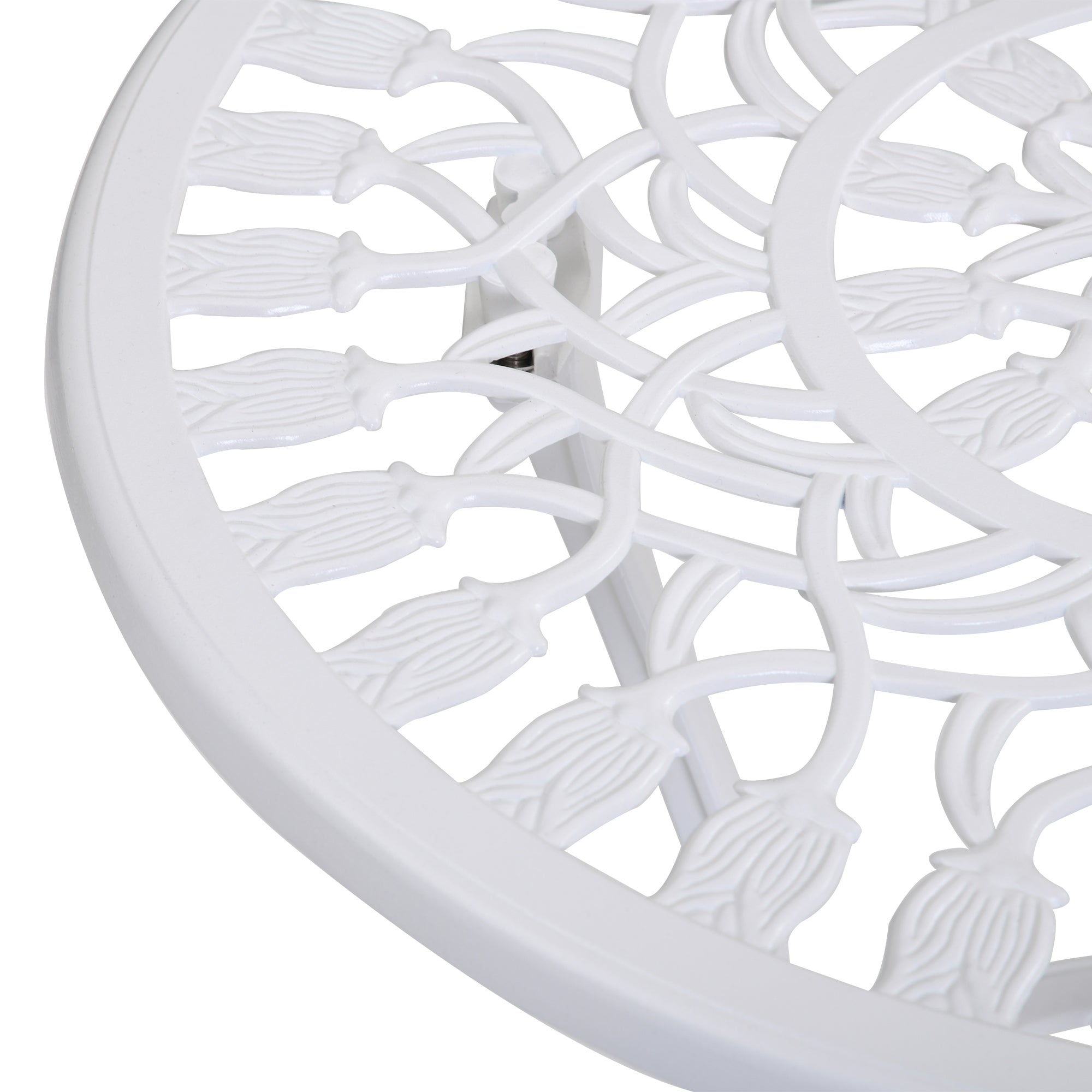 3-Piece Garden Set in Aluminum with 2 Chairs 42.5x47.5x89 cm and Round Table Ø60x67 cm, White - Borgè
