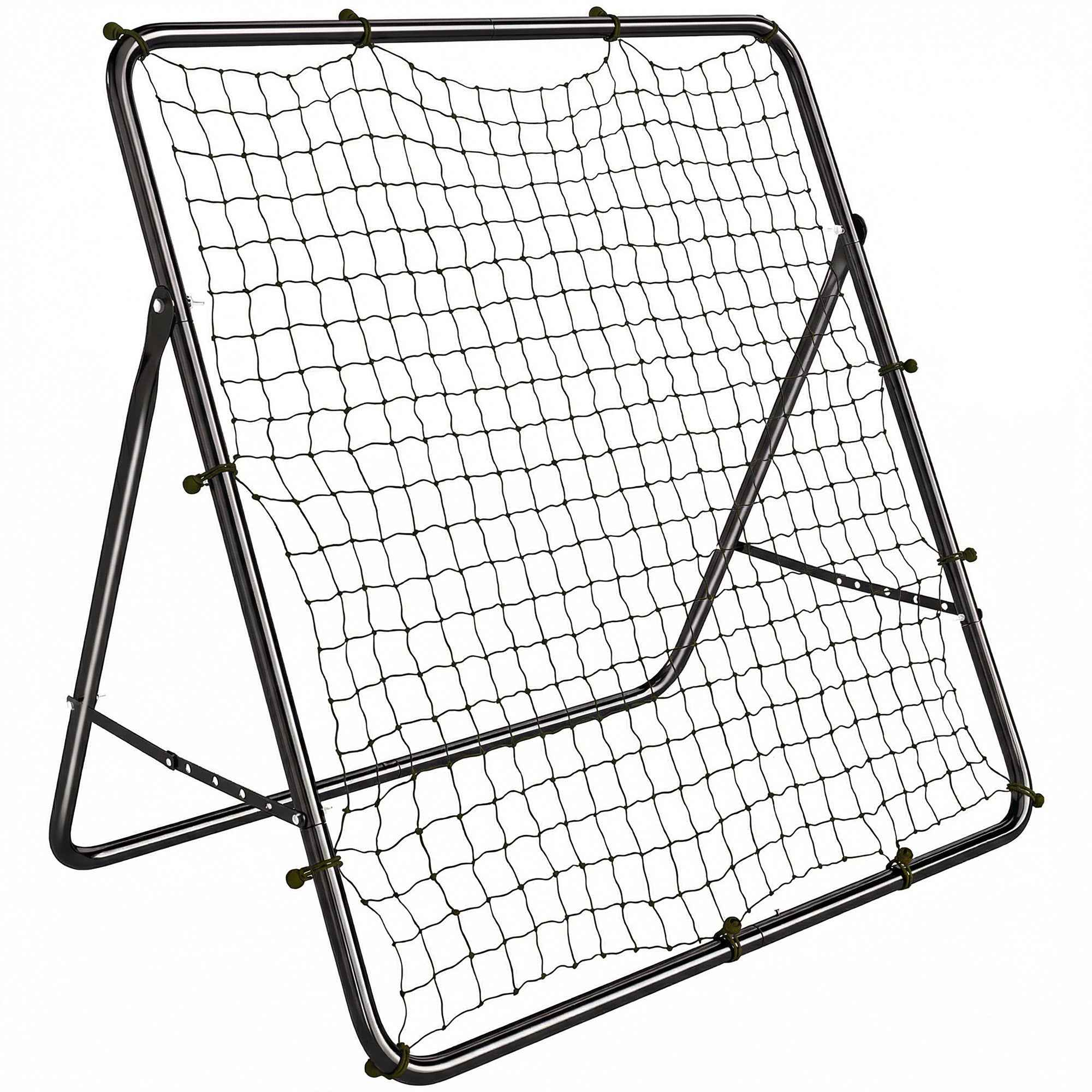 SPORTNOW Soccer Rebounder with 5 Adjustable Angles, Multi-Sport Training Net, Black