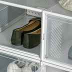 Space-Saving Modular Shoe Rack, 8 Cubes 28x36x21 cm in PP Plastic, White