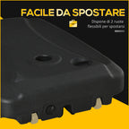 Fillable Arm Umbrella Base up to 75kg with T-Base Included, 80x60x17cm, Black