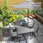 14.5 kg Square Umbrella Base with Crank, in HDPE and Cement, 44x44x30 cm, Black