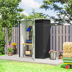 Outsunny Waterproof Steel Tool Shed 142x84x189cm