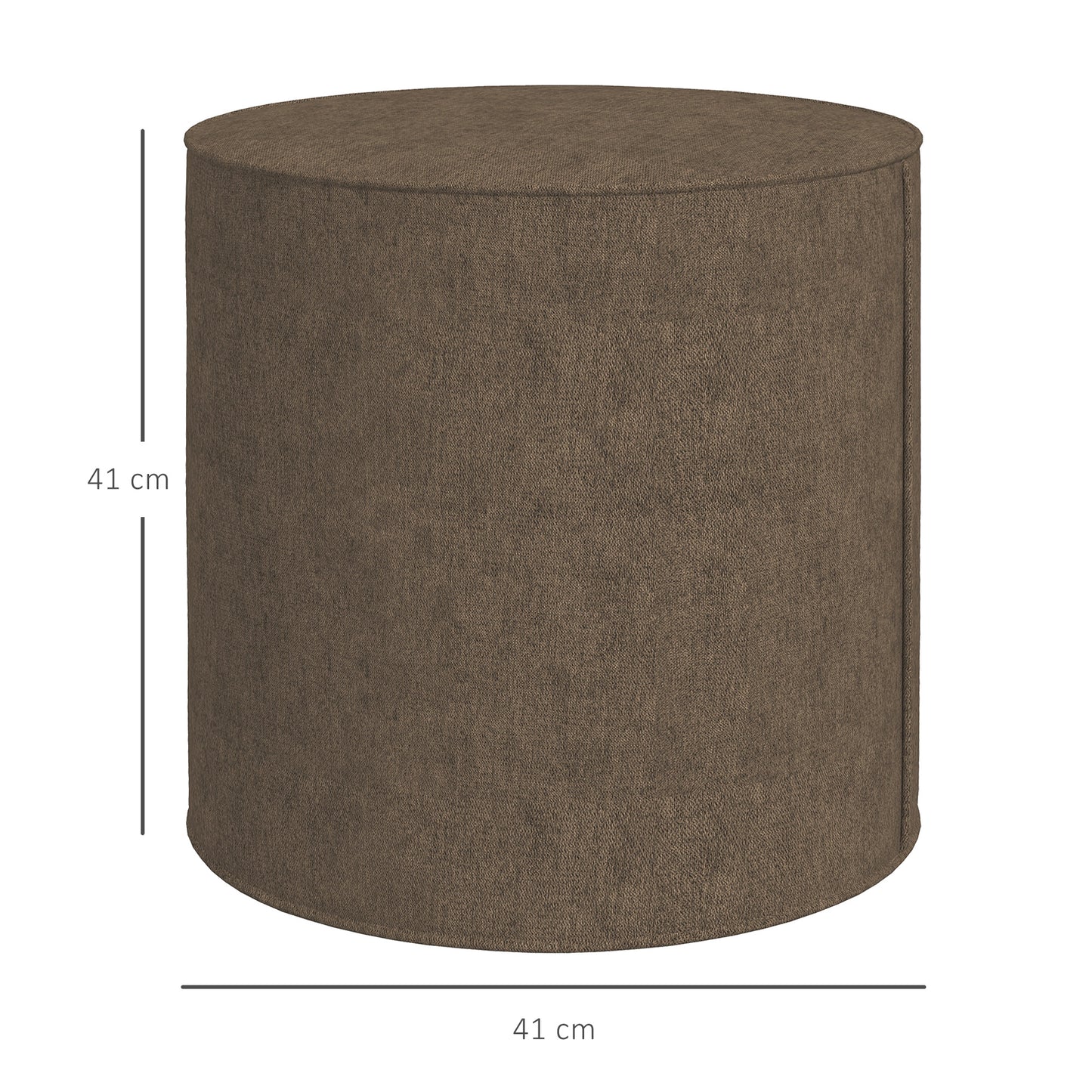 Footstool 2 in 1 with Removable Linen Effect Fabric Cover, Ø41x41 cm, Brown