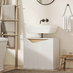 HOMCOM Under Sink Cabinet with 2 Soft-Close Doors for Pedestal-Free Sink, 60x35x57.9 cm, White