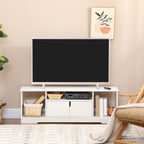 TV Cabinet up to 42" with Cabinet and Open Wooden Shelves, 120x30x41cm