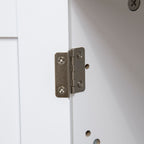 Cabinet Cat Litter Box with 2 Doors and Adjustable Internal Divider, 86x48x52 cm, White