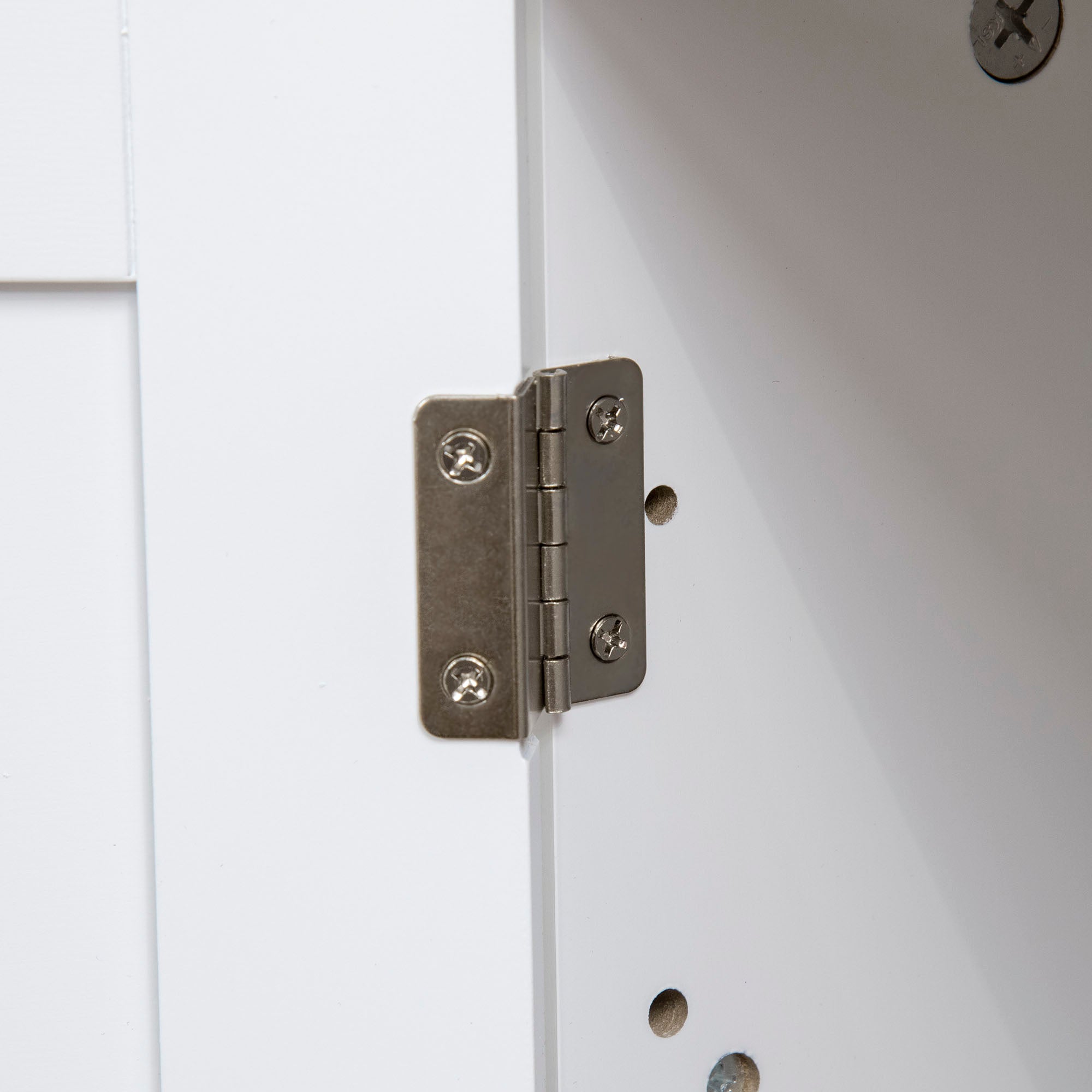 Cabinet Cat Litter Box with 2 Doors and Adjustable Internal Divider, 86x48x52 cm, White