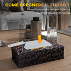 Tabletop Bioethanol Fireplace with 1.15L Burner and Glass Panel, 33x16x18cm, Black