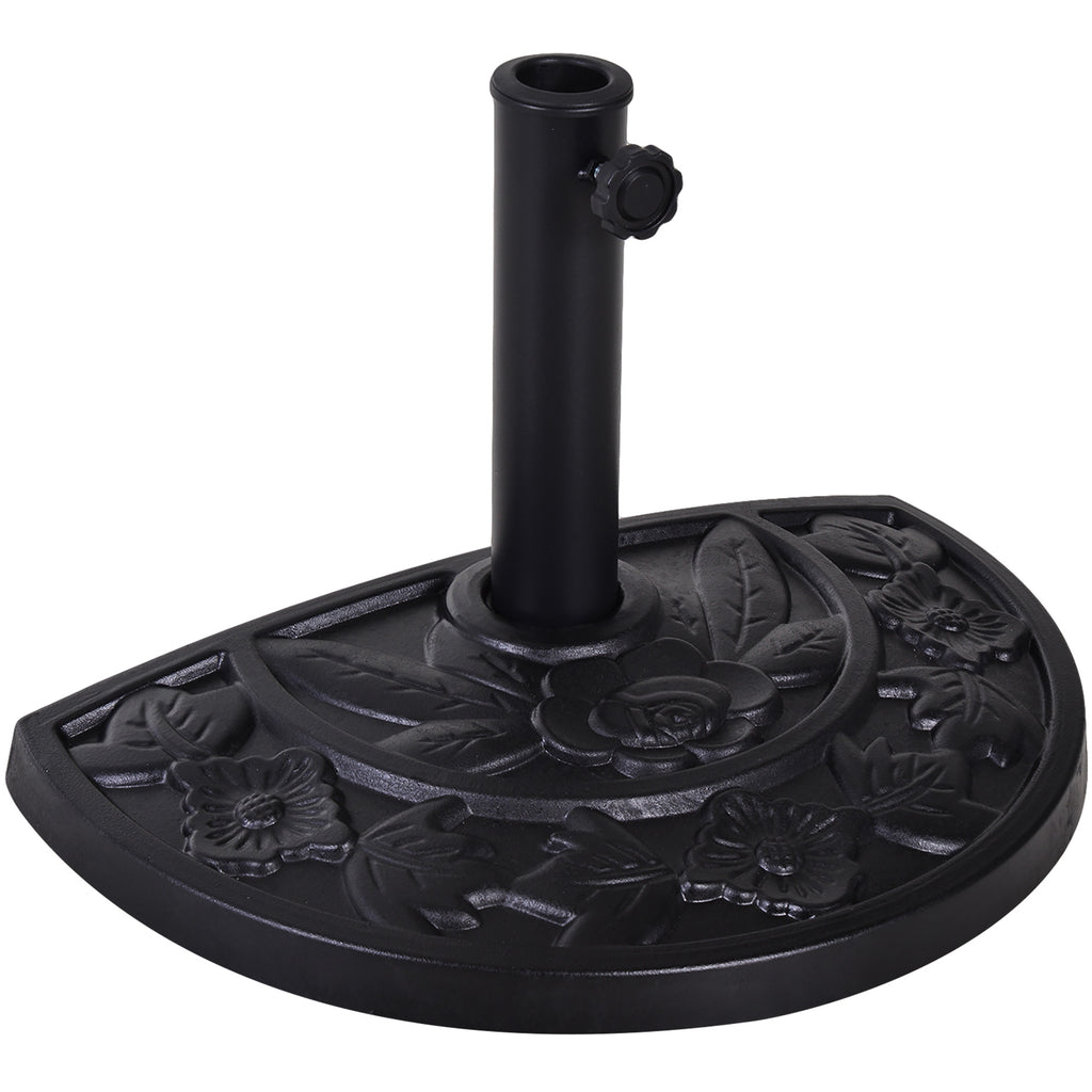 Base for Crescent Umbrella Ø3.8 and Ø4.8 mm in Resin with Crank, 50x31x32 cm, Black