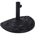 Base for Crescent Umbrella Ø3.8 and Ø4.8 mm in Resin with Crank, 50x31x32 cm, Black