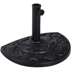 Base for Crescent Umbrella Ø3.8 and Ø4.8 mm in Resin with Crank, 50x31x32 cm, Black