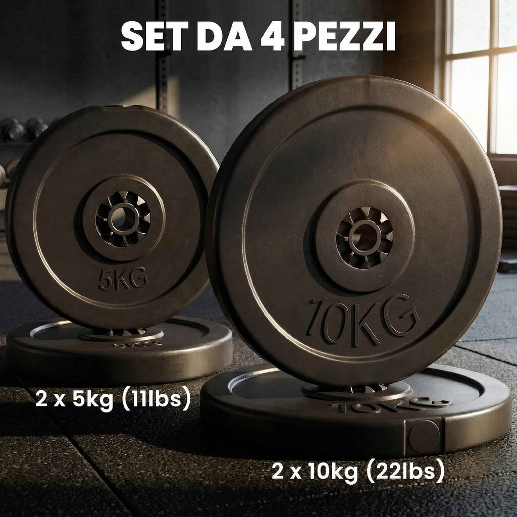 HOMCOM 4-Piece Weight Plate Set, Gym Training Disc Set, Black