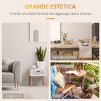 Bioethanol Fireplace in Metal and Glass, 3h of Combustion with 1.5L Tank and 25m² Coverage, 60x26x50 cm, Black