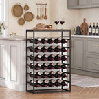 30-Bottle Floor-Standing Wine Rack with 6 Shelves, Industrial Style, Rustic Brown