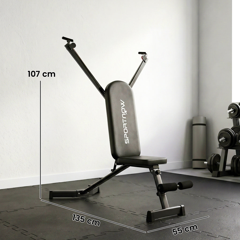 SPORTNOW Adjustable Bench with Resistance Bands, Foldable Incline/Decline/Flat