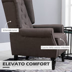 HOMCOM French Style Living Room Armchair with Padded Seat and Cushions, in Polyester, 74x86x102 cm, Brown - Borgè