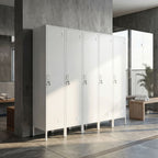 Metal Wardrobe with Lockable Door, Name Tag and Hanging Rail, 40x40x179 cm, White
