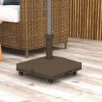 Umbrella Base with Wheels Fillable up to 20 kg for Ø22-38 mm Poles, 45x45x39 cm, Brown