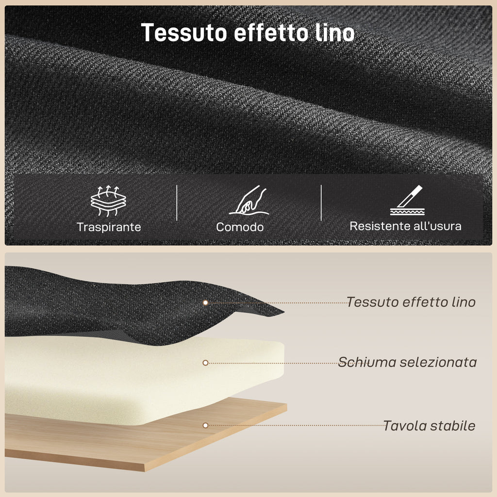 Linen-Effect Corner Sofa Bed with Retractable Storage Compartment, 192x148x86 cm, Anthracite Grey