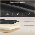 Linen-Effect Corner Sofa Bed with Retractable Storage Compartment, 192x148x86 cm, Anthracite Grey