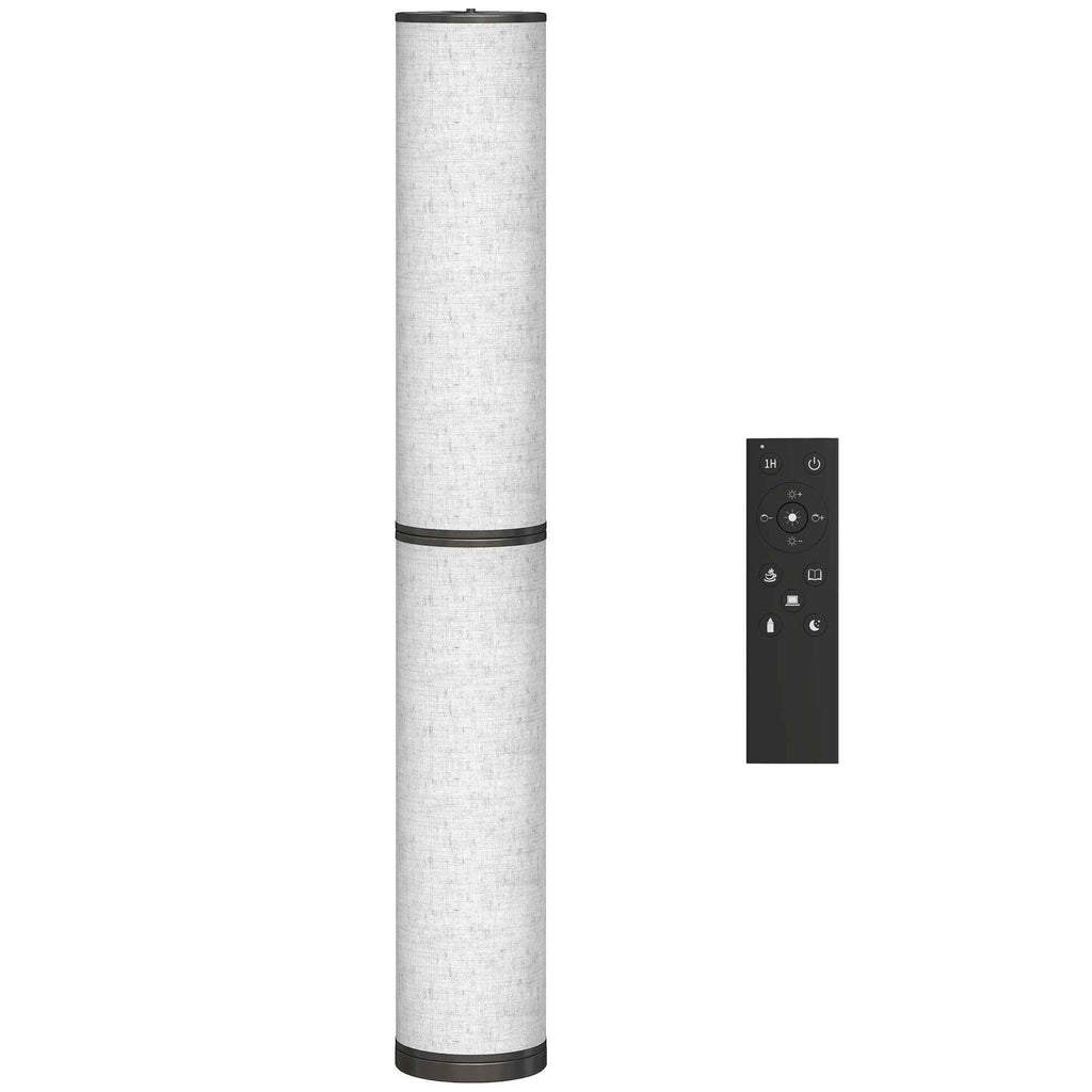 HOMCOM Floor Lamp with Remote Control and 3000-6000K Temperature Adjustment, Fabric Lampshade, Ø20x135 cm, Beige