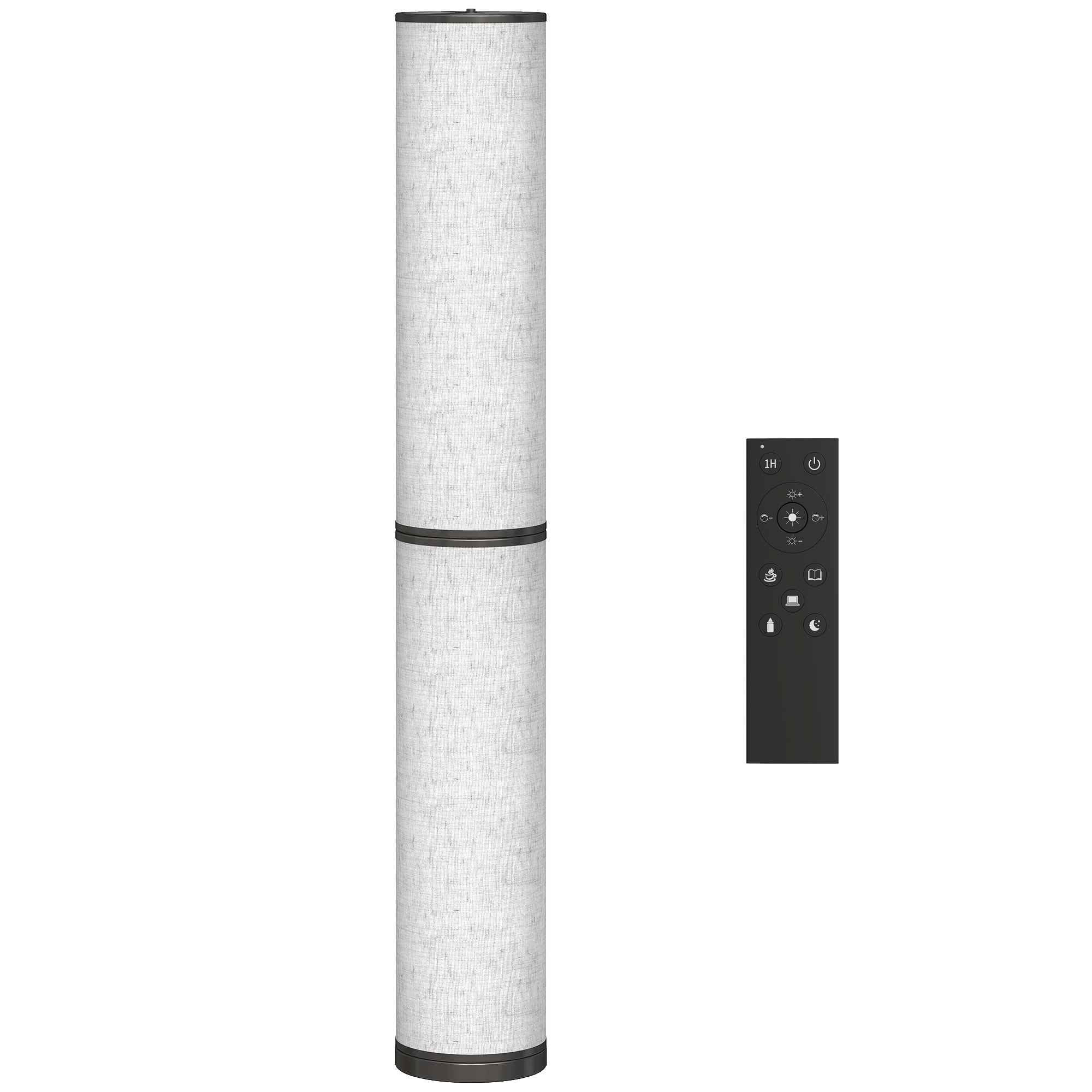 HOMCOM Floor Lamp with Remote Control and 3000-6000K Temperature Adjustment, Fabric Lampshade, Ø20x135 cm, Beige