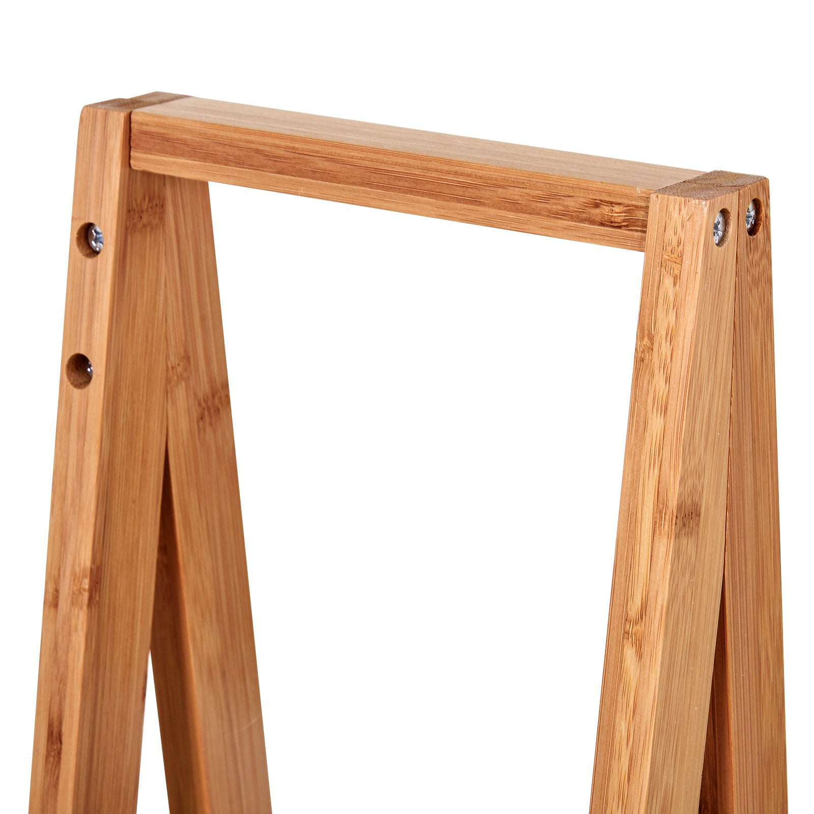 3 Tier Bathroom Shelf in MDF and Bamboo, 30x18x81cm, Wood and Grey Color