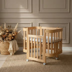 NIKA Convertible Cot – Natural Wood - Grows with Your Child from Birth to 5 Years