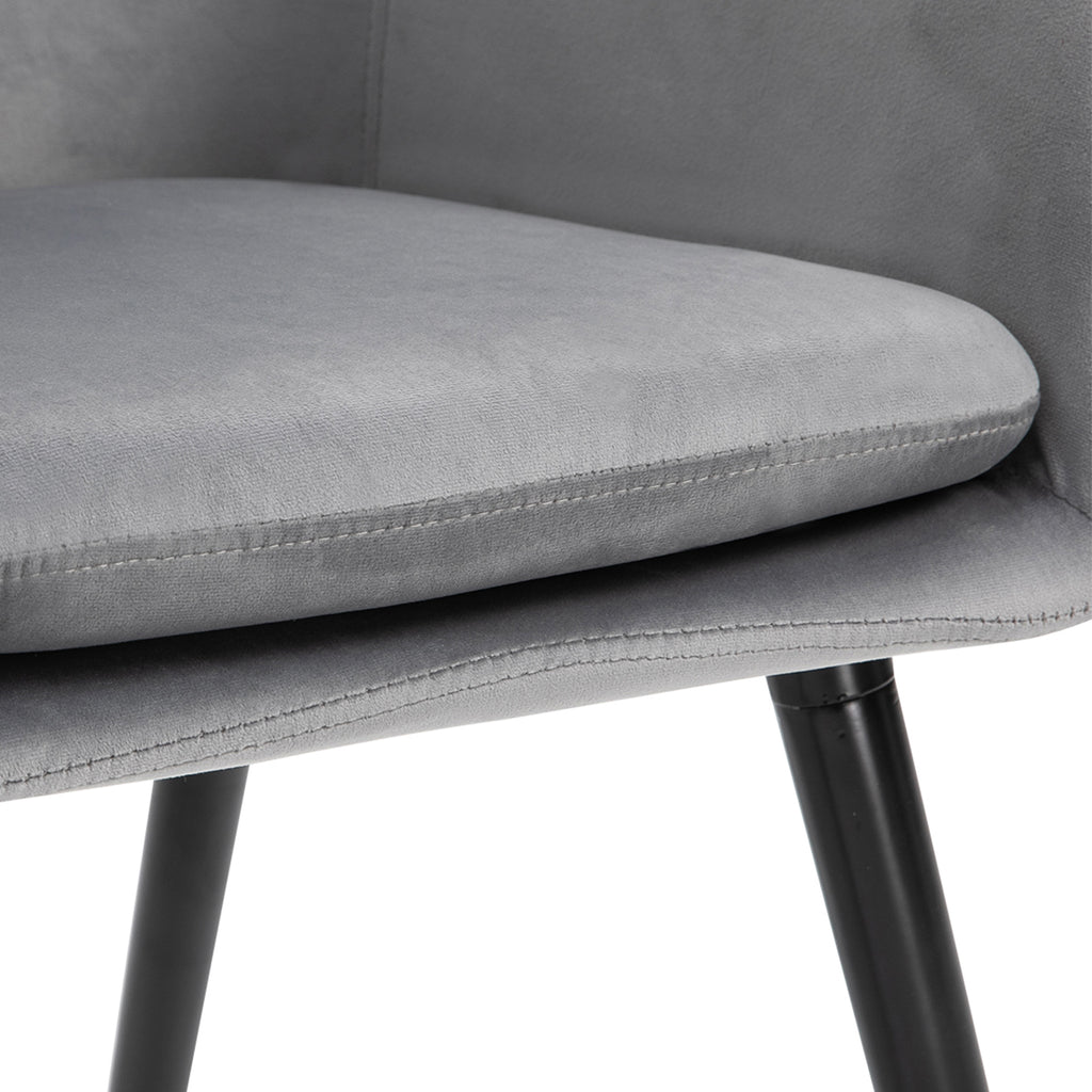 Homcom set of 2 chairs per dining room with padded and velvet armrests, 54x56x74cm, gray - Borgè