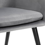 Homcom set of 2 chairs per dining room with padded and velvet armrests, 54x56x74cm, gray - Borgè