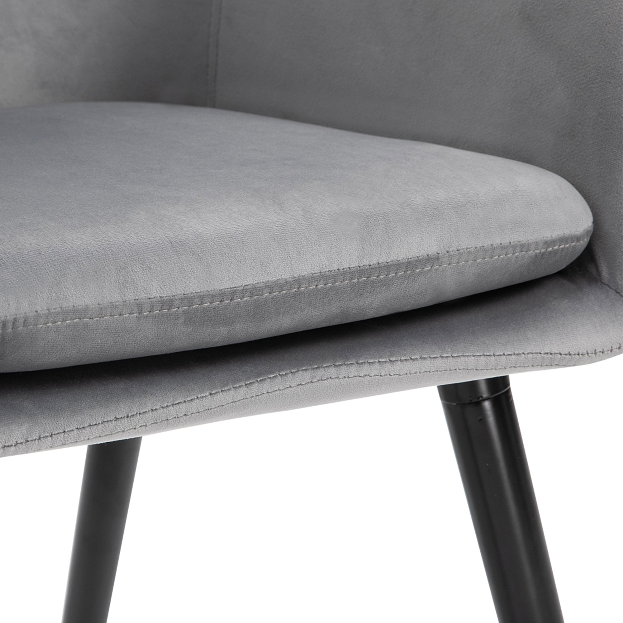 Homcom set of 2 chairs per dining room with padded and velvet armrests, 54x56x74cm, gray - Borgè