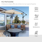 Ø2.7x2.7m Garden Umbrella with Adjustable Canopy, Light Brown