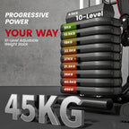 45kg Steel Weight Station for Home Workout, 170x104x205cm, Black