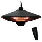 Outdoor Heater with LED Light, 1000/2000W Power and Remote Control, 43x43x25cm, Black
