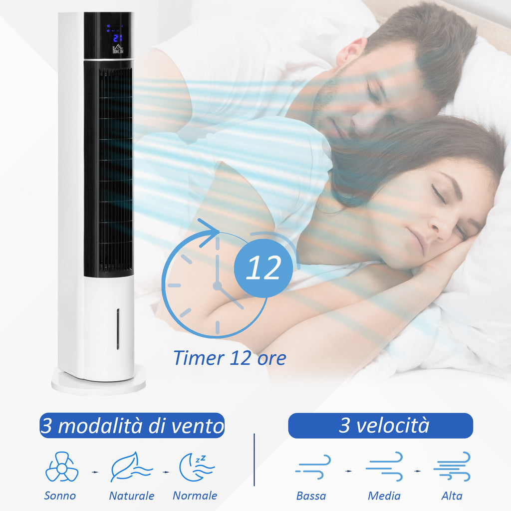 Evaporative Cooler Fan 3 Modes and 3 Speeds, Timer, Oscillation and Remote Control, White