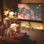 84" Foldable Projector Screen, 16:9 Format, Adjustable Tripod, 200 x 8 x 118 cm, Black
