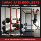 SPORTNOW Power Cage, Adjustable Rack with 460KG Capacity
