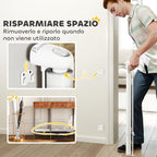 Gate for Small Dogs Extendable 0-140x86.5 cm and Retractable with Automatic Lock, White