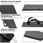 Foldable Gymnastics Mat, 5cm Thick and Non-Slip Fitness Mat, 180x60x5cm, Black