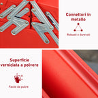 Folding Steel Tool Box with 5 Trays, Tool Case 56x20x41 cm, Red