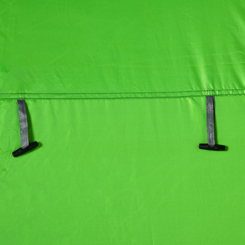 Outdoor Camping Shower Tent with Zippered Door, Storage Bag, and Hook, 126x124x189cm, Green