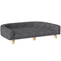 PawHut Large Dog Sofa with Removable Cushion, Polyester and Wood, 98x67x25 cm, Dark Grey