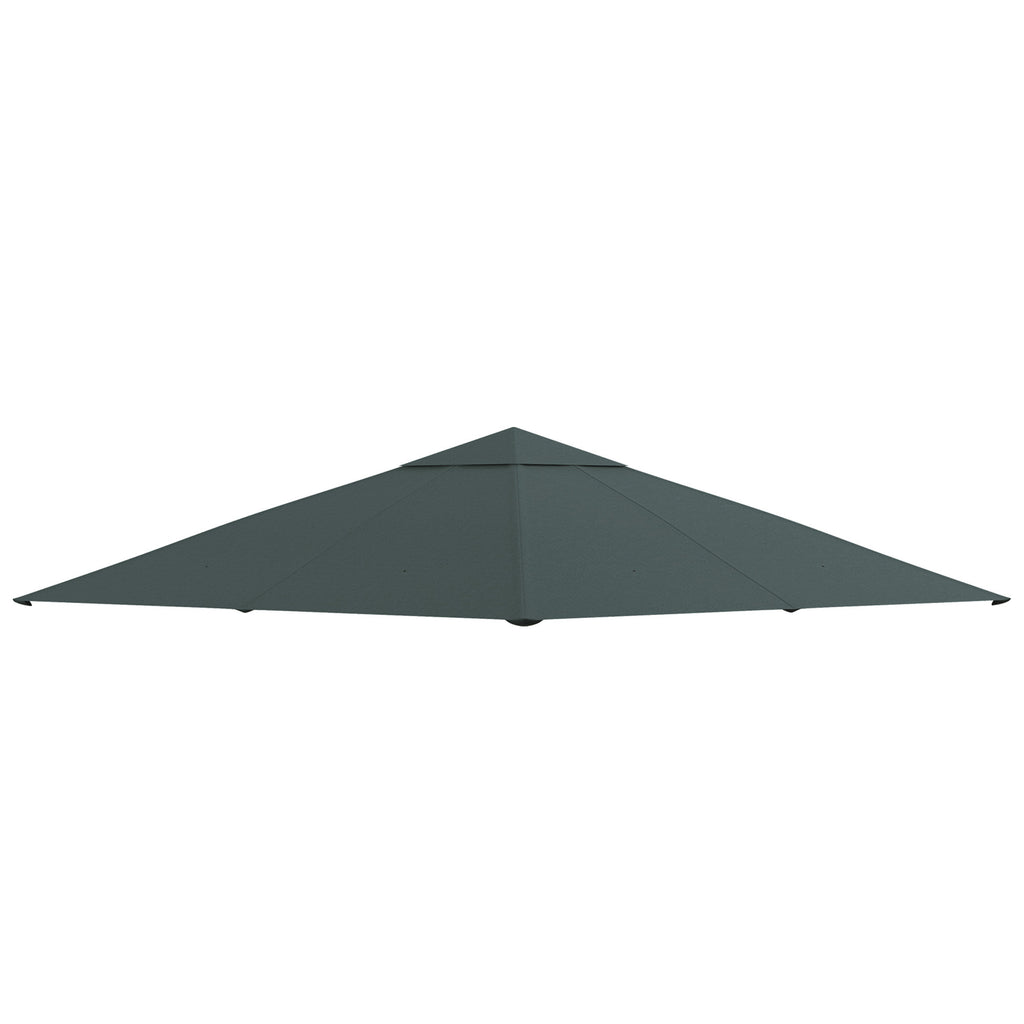 Replacement Roof for Gazebo 3x3 m in Gray Polyester with 8 Ventilation Holes