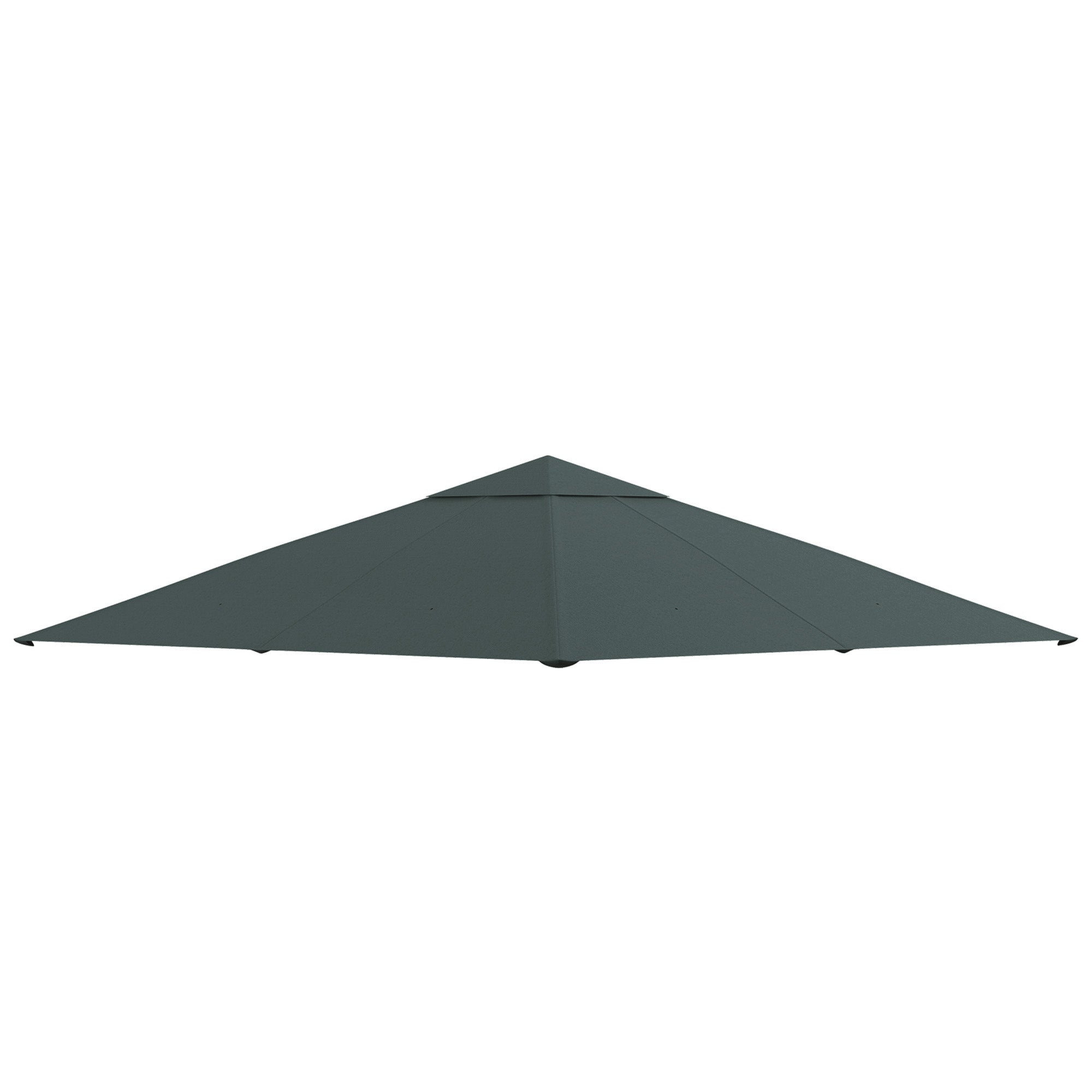 Replacement Roof for Gazebo 3x3 m in Gray Polyester with 8 Ventilation Holes