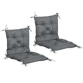 Outsunny Set of 2 Outdoor Chair Cushions in Polyester and Cotton with Ties, 50x98x8 cm, Grey
