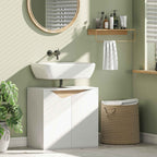 HOMCOM Under Sink Cabinet with 2 Soft-Close Doors for Pedestal-Free Sink, 60x35x57.9 cm, White