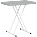 Outsunny Folding Garden Table with Adjustable Height, Made of Metal and HDPE, 76x50x74 cm, Dark Grey
