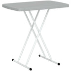 Outsunny Folding Garden Table with Adjustable Height, Made of Metal and HDPE, 76x50x74 cm, Dark Grey