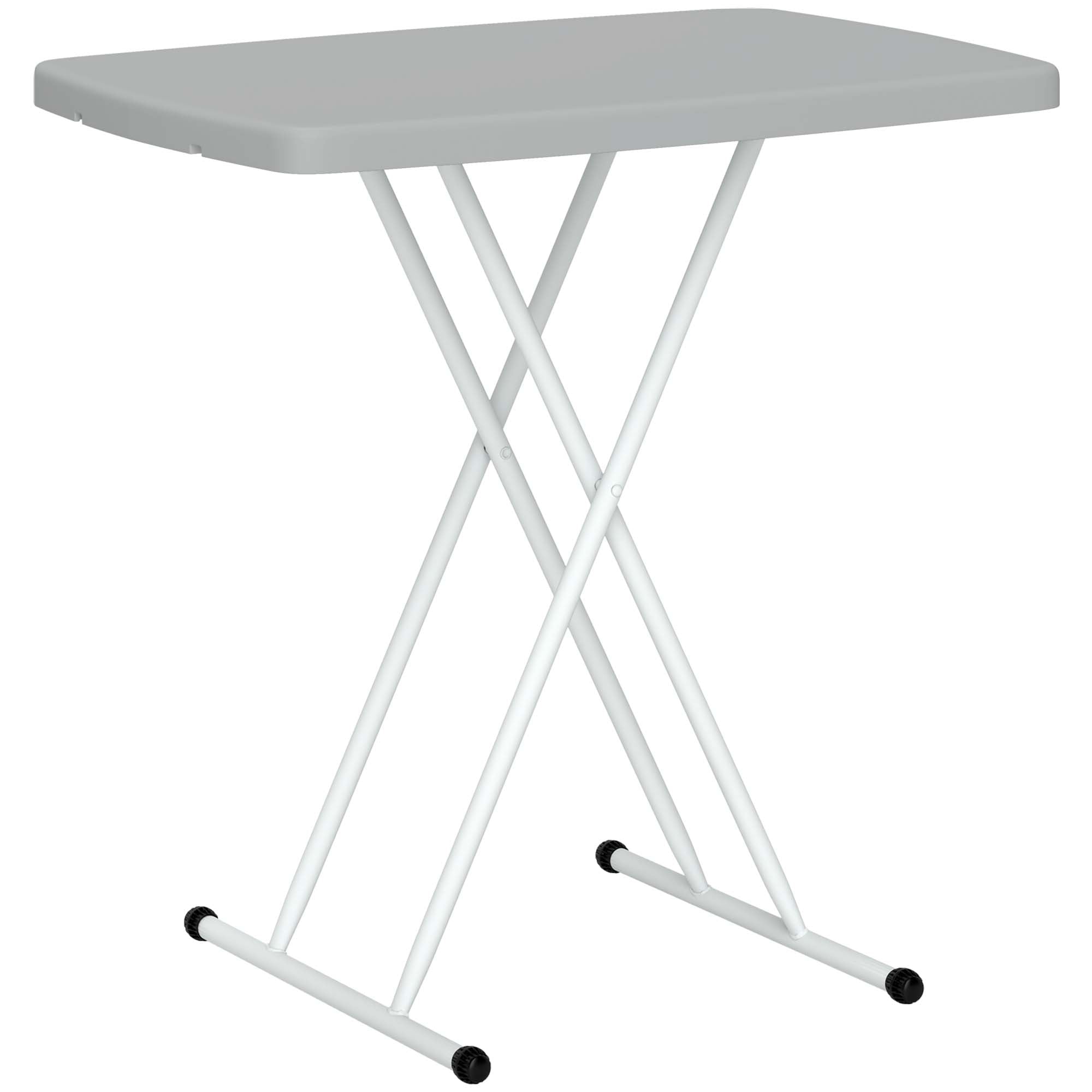 Outsunny Folding Garden Table with Adjustable Height, Made of Metal and HDPE, 76x50x74 cm, Dark Grey