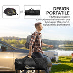 Tunnel Tent for 2-4 People with Side Windows and Hook, 190T Polyester and PE, 3.3x1.9x1.2 m, Black